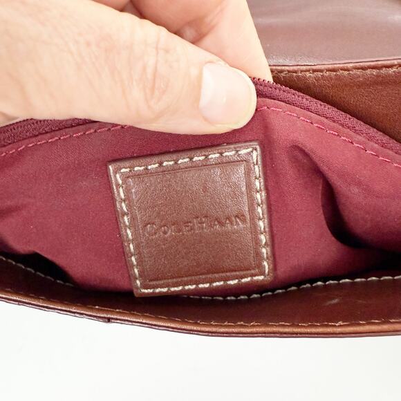 Cole Haan Brown Hand Tooled Leather Shoulder Bag - Picture 6 of 7